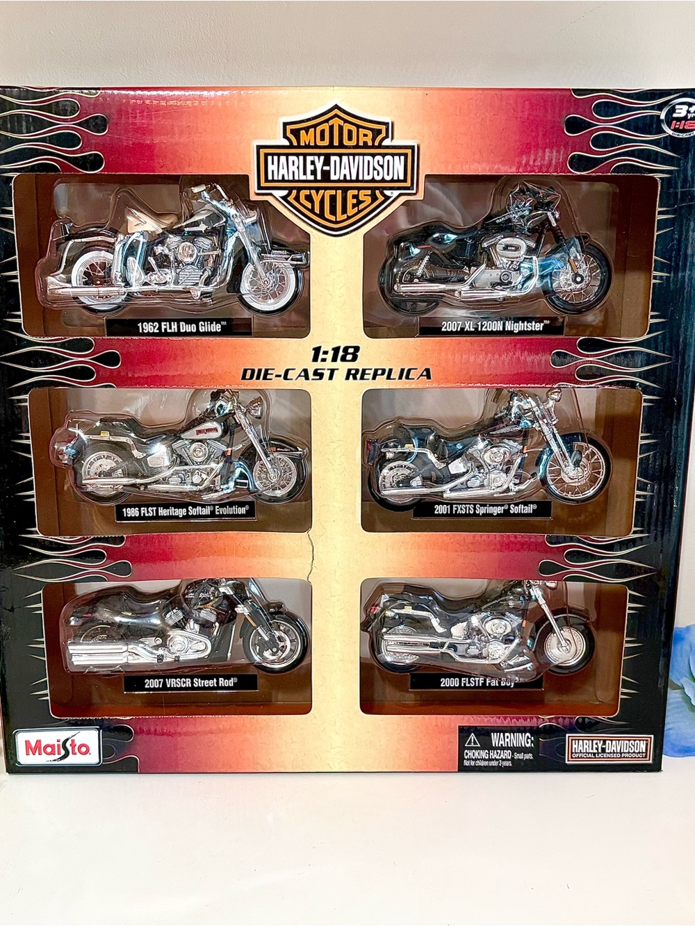 Rare Maisto Harley Davidson Motorcycle Box Set NEW Chopper Collectible Die-Casts